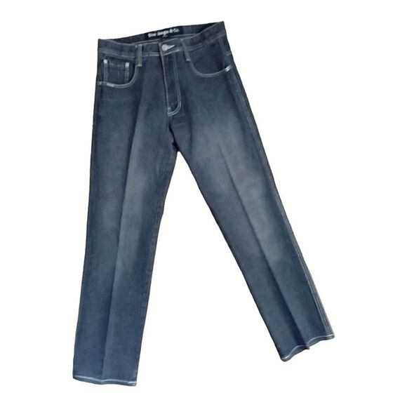 5ive Jungle & Co. Denim Jeans Men Size 32 Black Embroidered Back Pockets - Picture 3 of 13